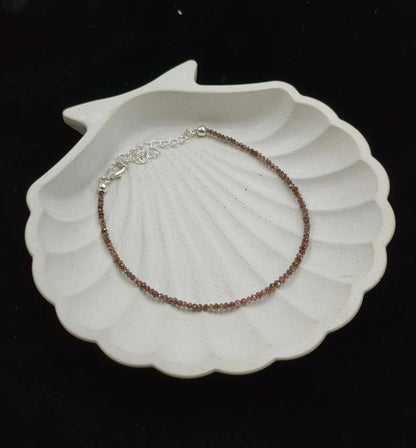 Red Diamond Bracelet Faceted Rondelle Diamond Beads