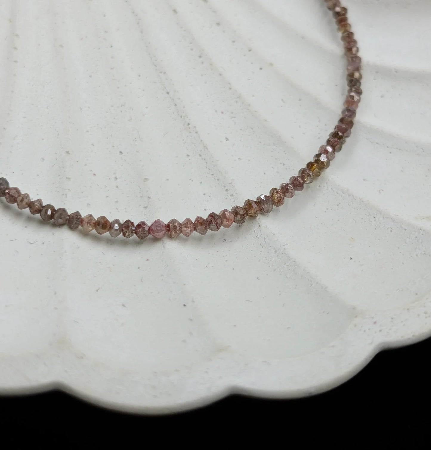 Red Diamond Bracelet Faceted Rondelle Diamond Beads