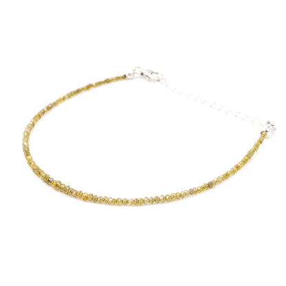 Yellow Diamond Beads Silver Bracelet