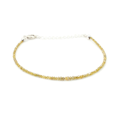 Yellow Diamond Beads Silver Bracelet