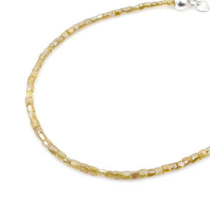 Yellow Diamond Bracelet 1.5 - 2 mm Faceted TUBE Diamond Beads