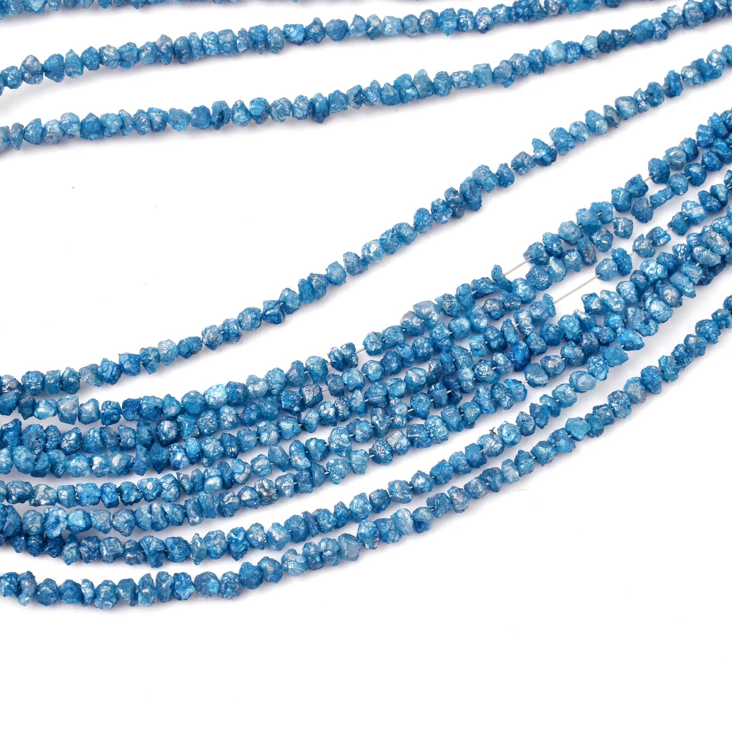 Blue Uncut Diamond Beads 2.5 - 4 mm Diamond Nuggets