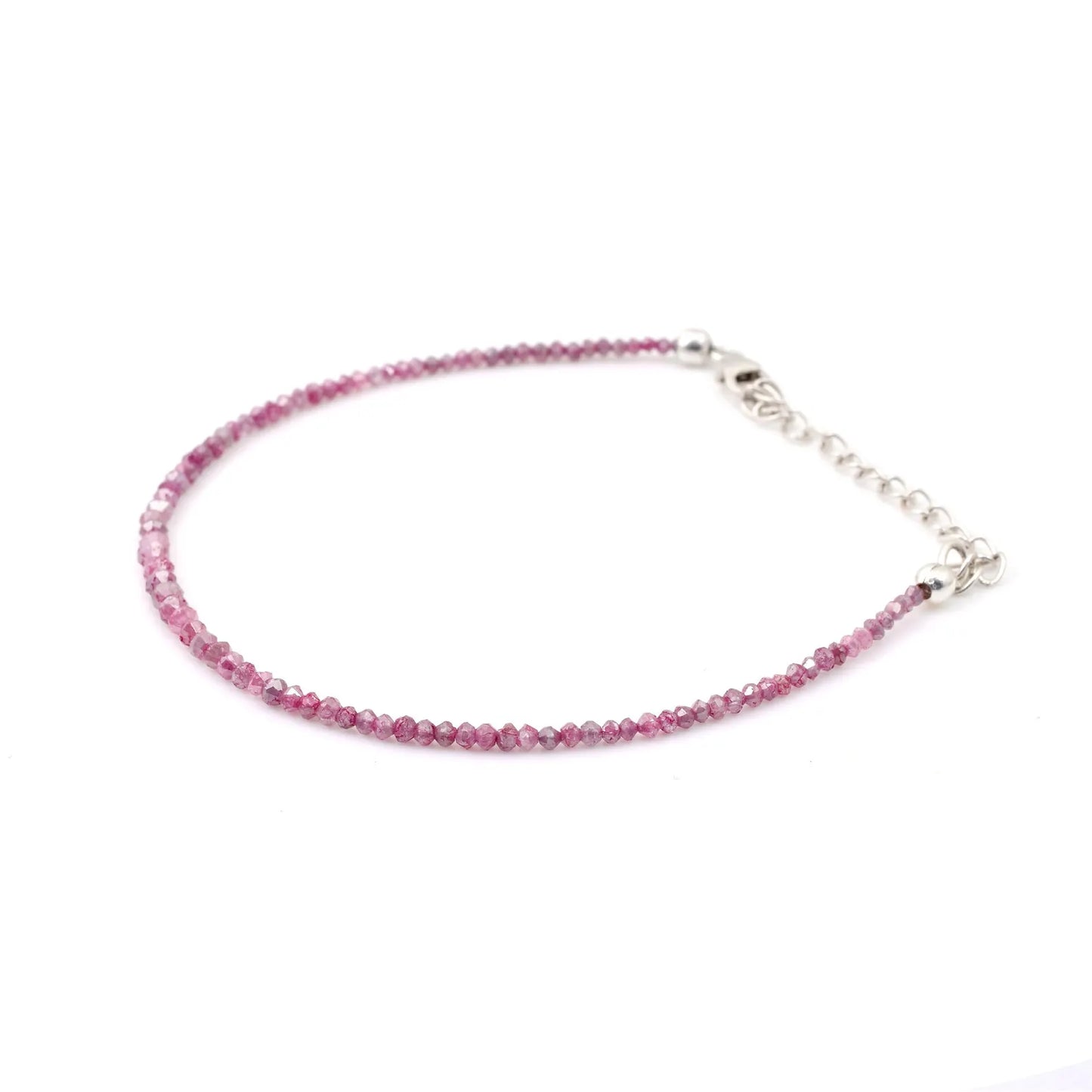 AAA+ Pink Diamond Bracelet 1.5 - 3MM Faceted Rondelle Diamond Beaded Bracelet