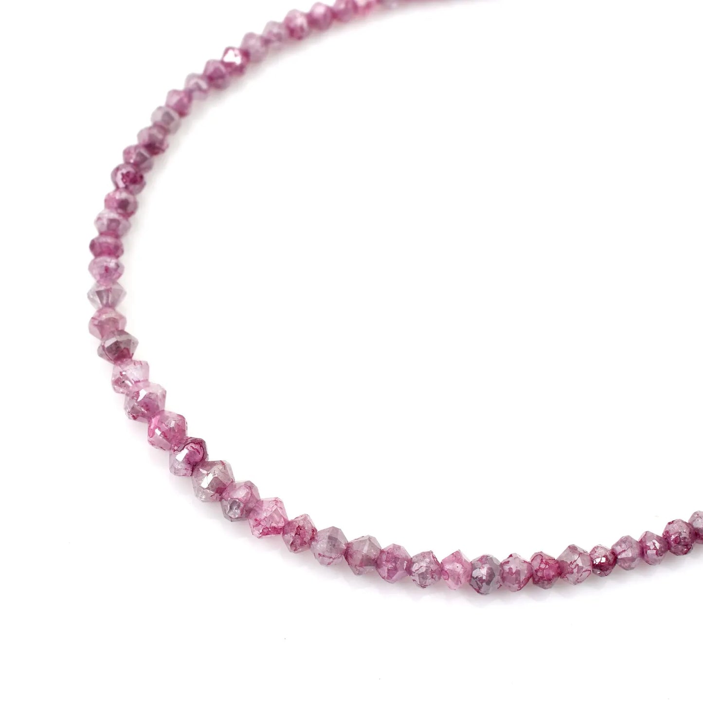 AAA+ Pink Diamond Bracelet 1.5 - 3MM Faceted Rondelle Diamond Beaded Bracelet