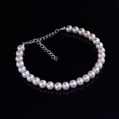 Round Pearl Bracelet 925 Sterling Silver Bracelet
