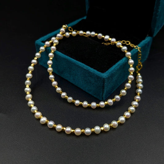 Fresh Water Pearl Necklace 4 mm Smooth Round Pearl