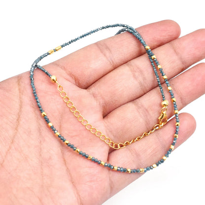 Blue Diamond Necklace 925 Sterling Silver Gold Filled Jewelry