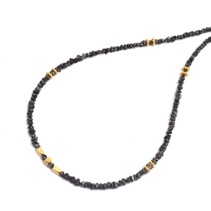Uncut Black Diamond Necklace 2 - 3 mm