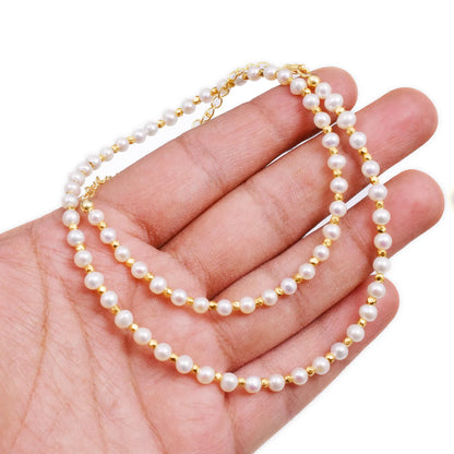 Fresh Water Pearl Necklace 4 mm Smooth Round Pearl