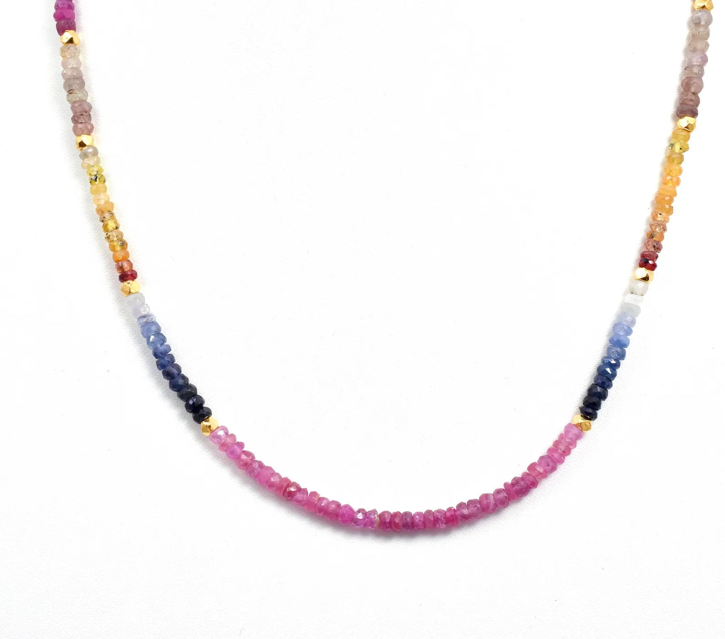 AAA+ Multi Sapphire Necklace 3.5 - 4 mm