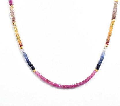 AAA+ Multi Sapphire Necklace 3.5 - 4 mm