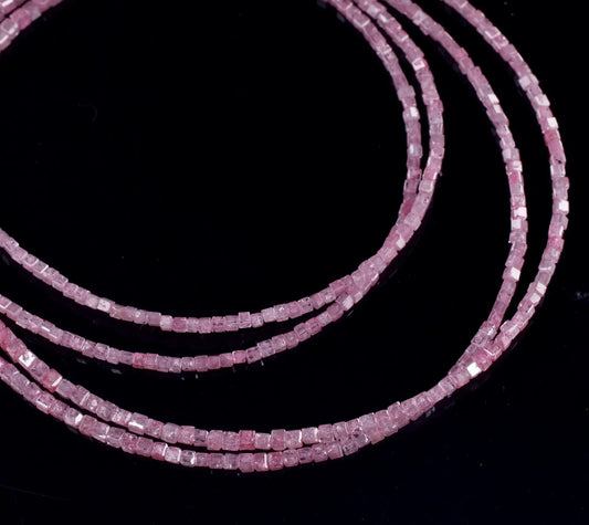 Pink Diamond CUBE Beads Natural Sparkling Faceted Box Diamond Beads