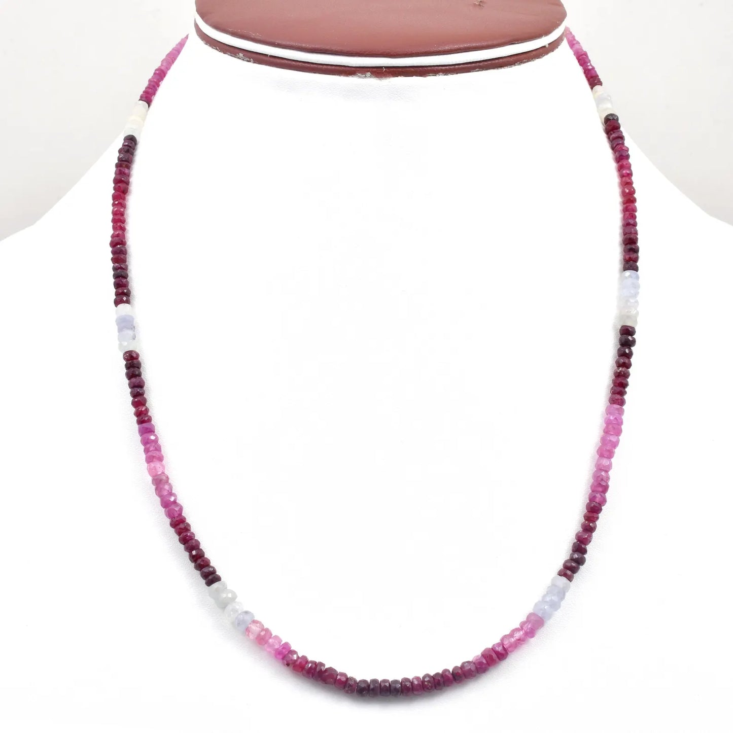 Ruby Shaded Gemstone Beads Necklace