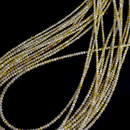 Yellow Diamond Bead 1.6 - 2.4mm AAA+ Faceted Rondelle Diamond Beads