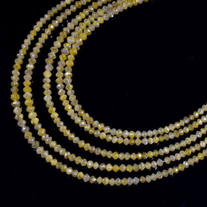 Yellow Diamond Bead 1.6 - 2.4mm AAA+ Faceted Rondelle Diamond Beads