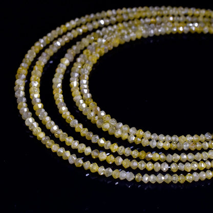 Yellow Diamond Bead 1.6 - 2.4mm AAA+ Faceted Rondelle Diamond Beads