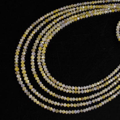 Yellow Diamond Bead 1.6 - 2.4mm AAA+ Faceted Rondelle Diamond Beads