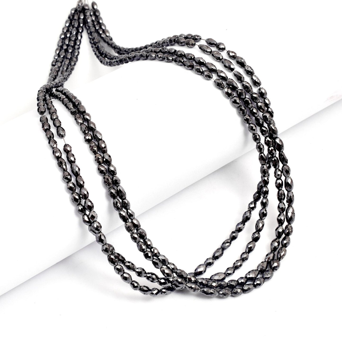 Black Diamond Beads 3 - 5 mm Faceted TUMBLE Diamond Beads