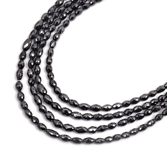 Black Diamond Beads 3 - 5 mm Faceted TUMBLE Diamond Beads