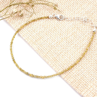 Yellow Diamond Beads Silver Bracelet