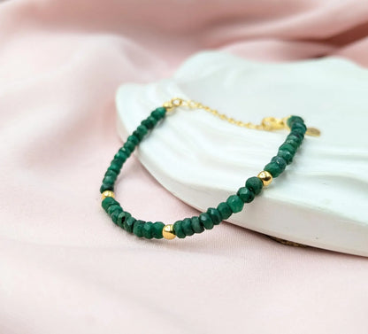 18K Emerald Corundum Bracelet