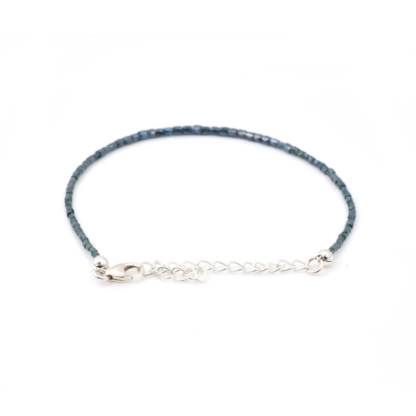 TUBE Blue Diamond Bracelet 1.5 - 2.5 MM Faceted Diamond Beaded Bracelet