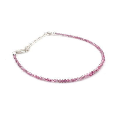 AAA+ Pink Diamond Bracelet 1.5 - 3MM Faceted Rondelle Diamond Beaded Bracelet