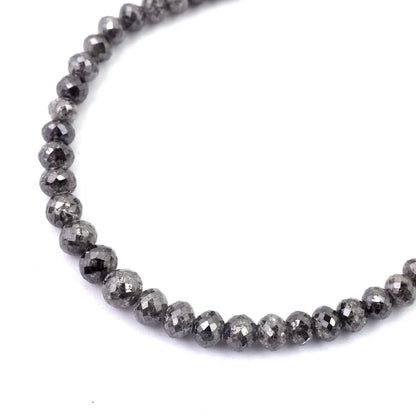 Gray Diamond Bracelet 3.5 - 4.5 mm DIAMOND BALLS Faceted Round Diamond Beads Bracelet