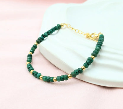 Emerald Bracelet 18K Gold Filled