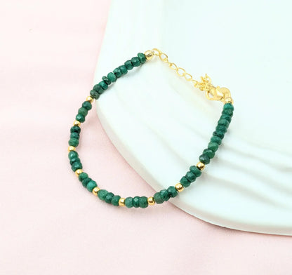 Emerald Bracelet 18K Gold Filled