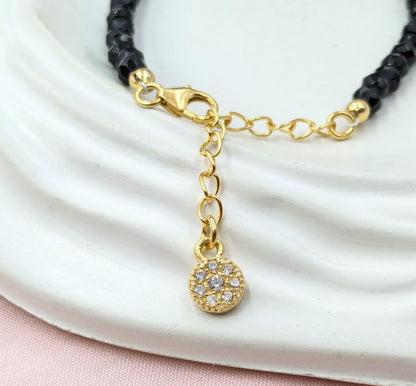 Black Spinel & Emerald Bracelet