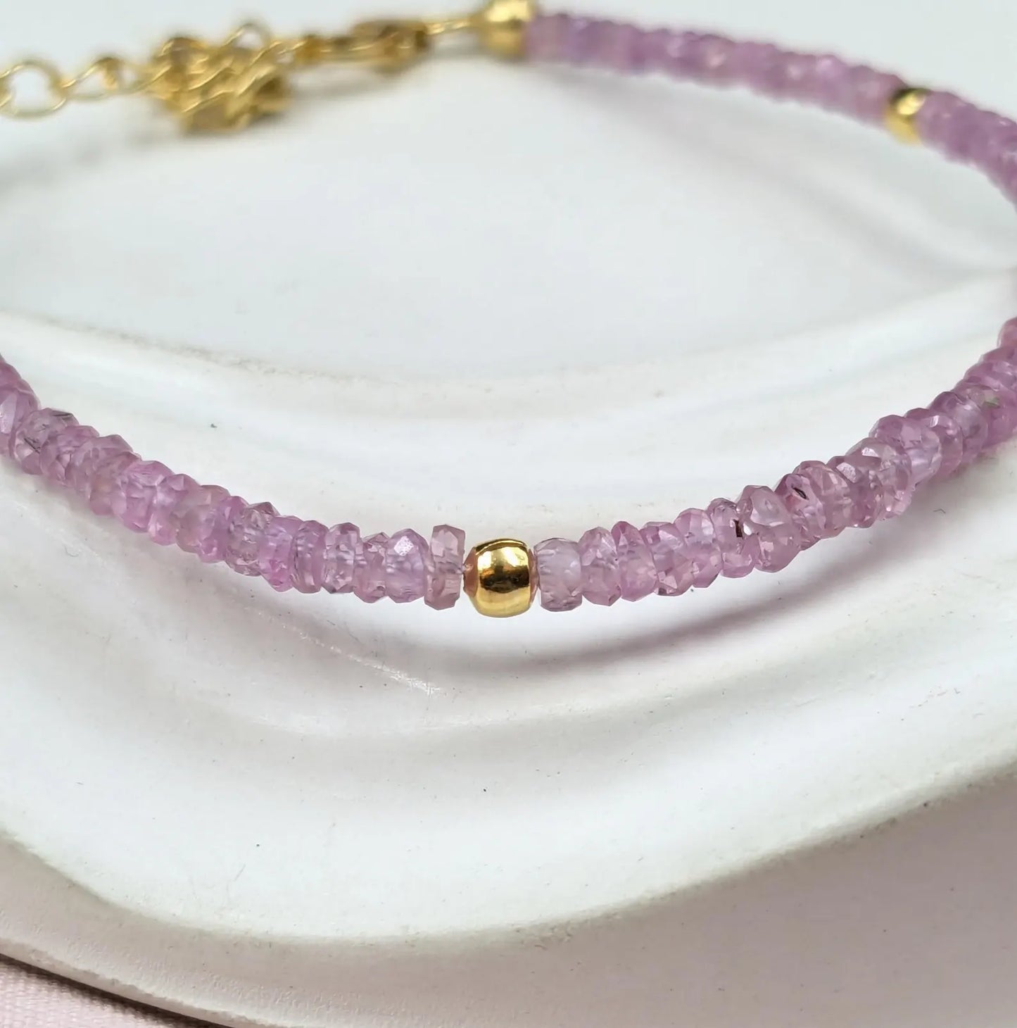 Pink Sapphire Bracelet 18K Gold Filled Bracelet