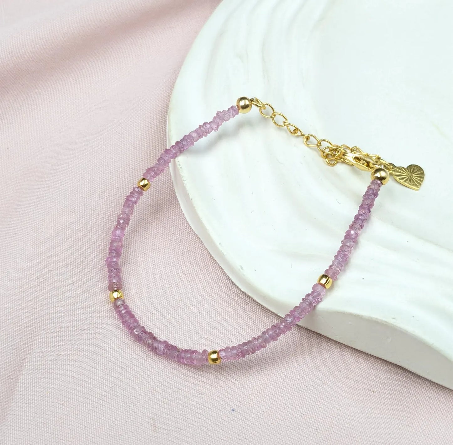 Pink Sapphire Bracelet 18K Gold Filled Bracelet