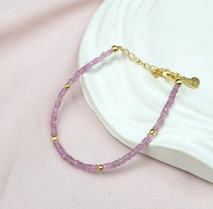 Pink Sapphire Bracelet 18K Gold Filled Bracelet