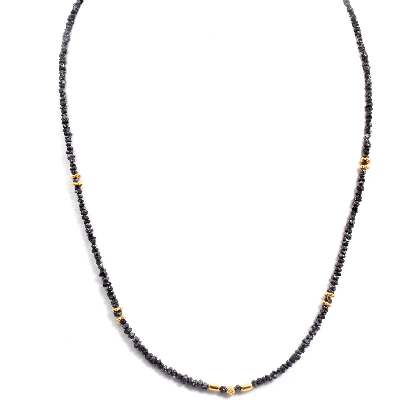 Uncut Black Diamond Necklace 2 - 3 mm