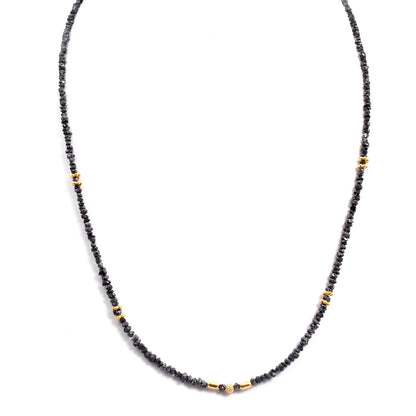 Uncut Black Diamond Necklace 2 - 3 mm
