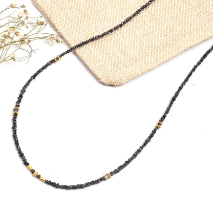 Uncut Black Diamond Necklace 2 - 3 mm