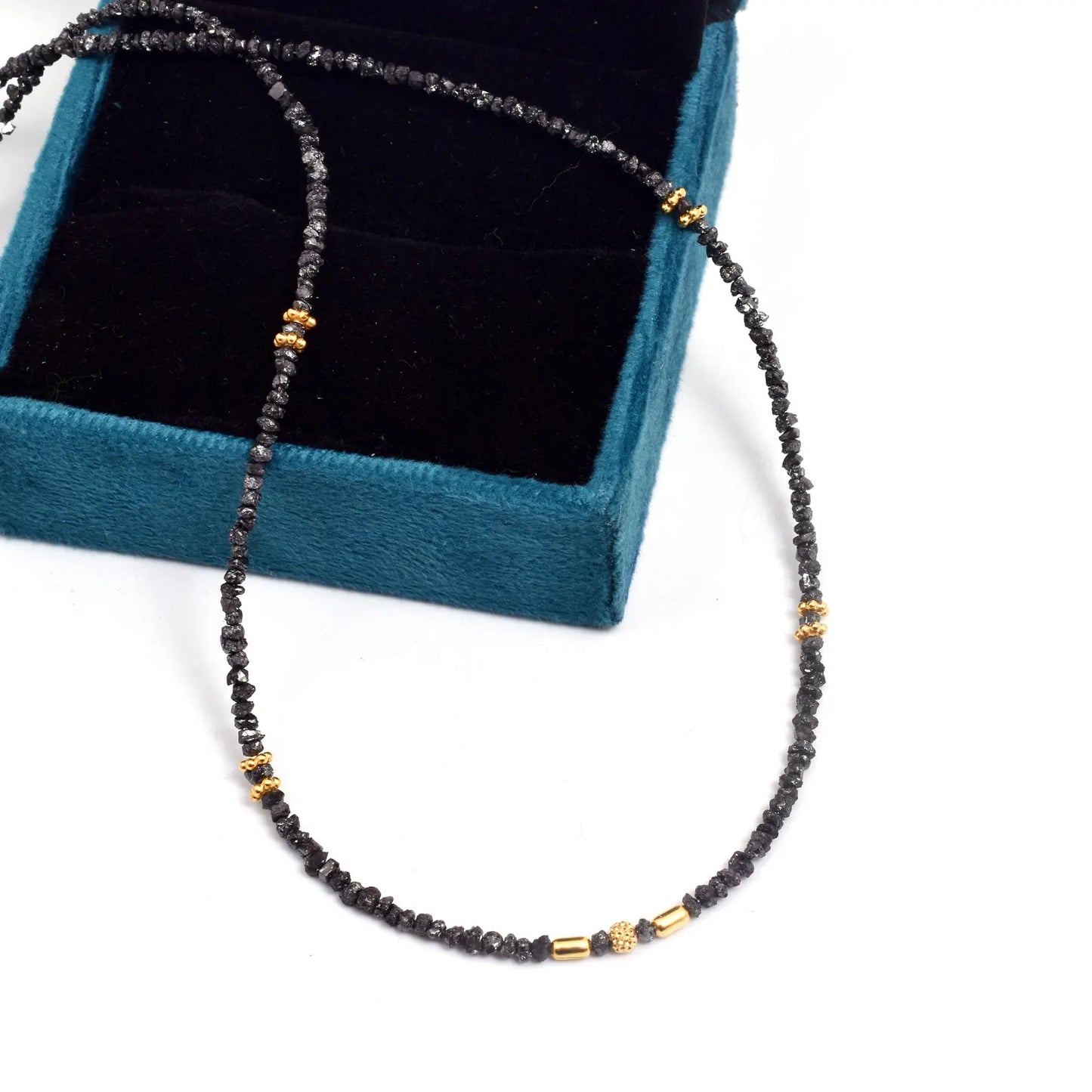 Uncut Black Diamond Necklace 2 - 3 mm