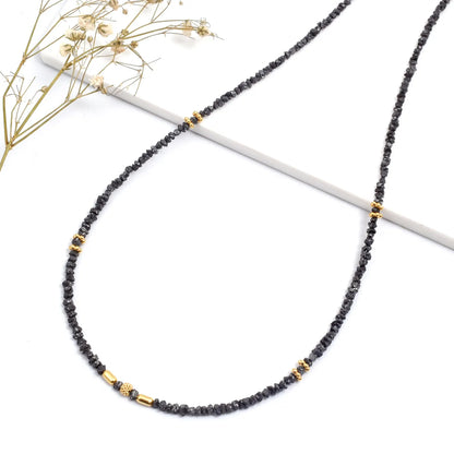 Uncut Black Diamond Necklace 2 - 3 mm