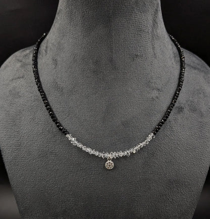 Black Spinel & Herkimer Necklace
