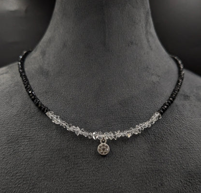 Black Spinel & Herkimer Necklace