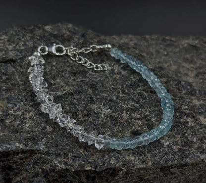 Aquamarine & Herkimer Bracelet