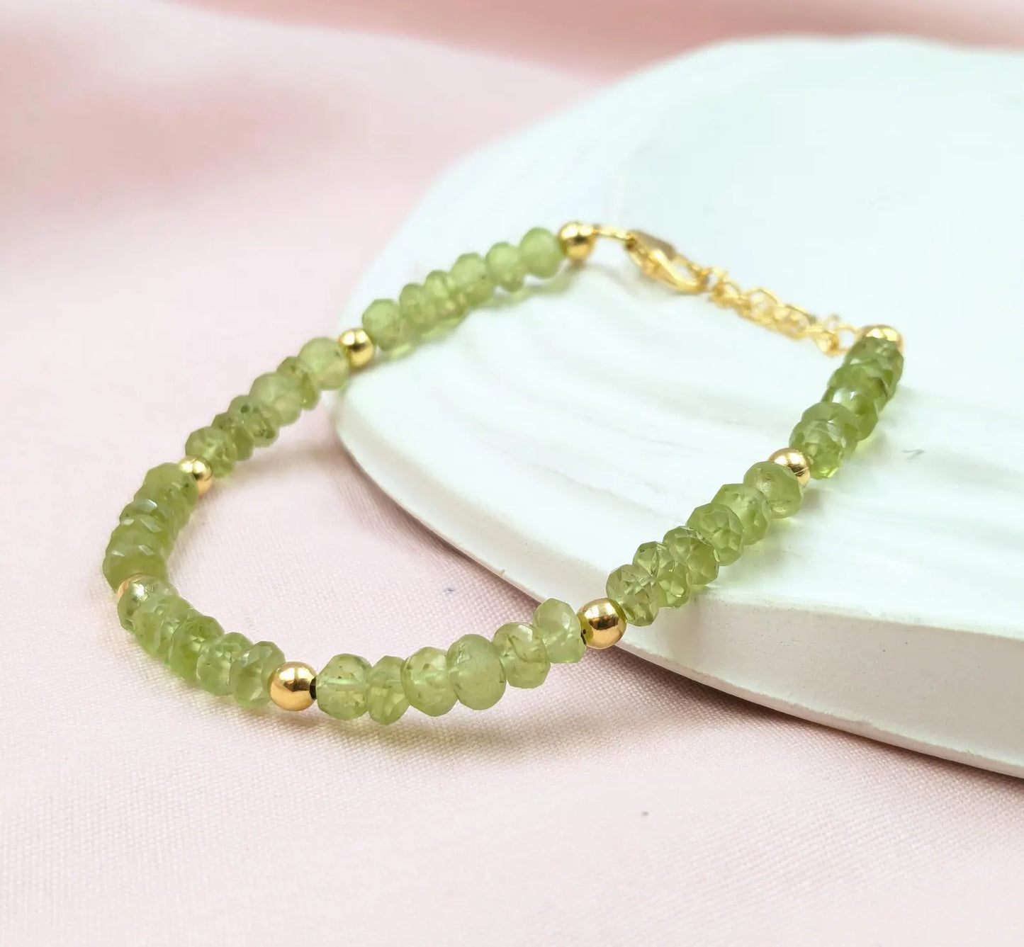 Peridot Bracelet 18K Gold Filled 925 Sterling Silver Jewelry