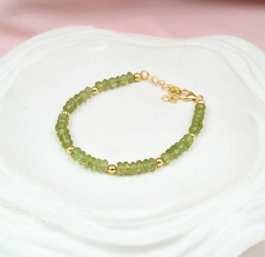 Peridot Bracelet 18K Gold Filled 925 Sterling Silver Jewelry