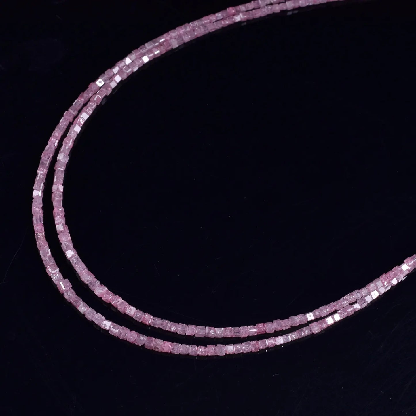 Pink Diamond CUBE Beads Natural Sparkling Faceted Box Diamond Beads