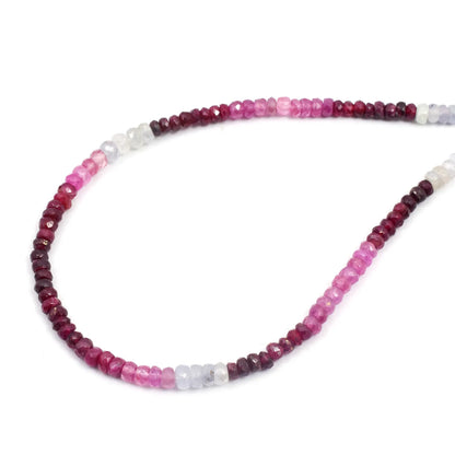 Ruby Shaded Gemstone Beads Necklace