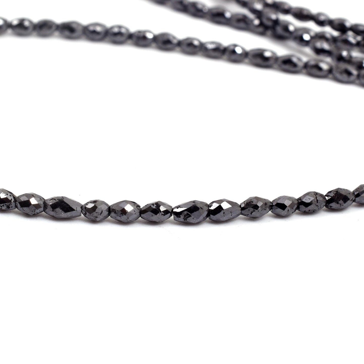 Black Diamond Beads 3 - 5 mm Faceted TUMBLE Diamond Beads