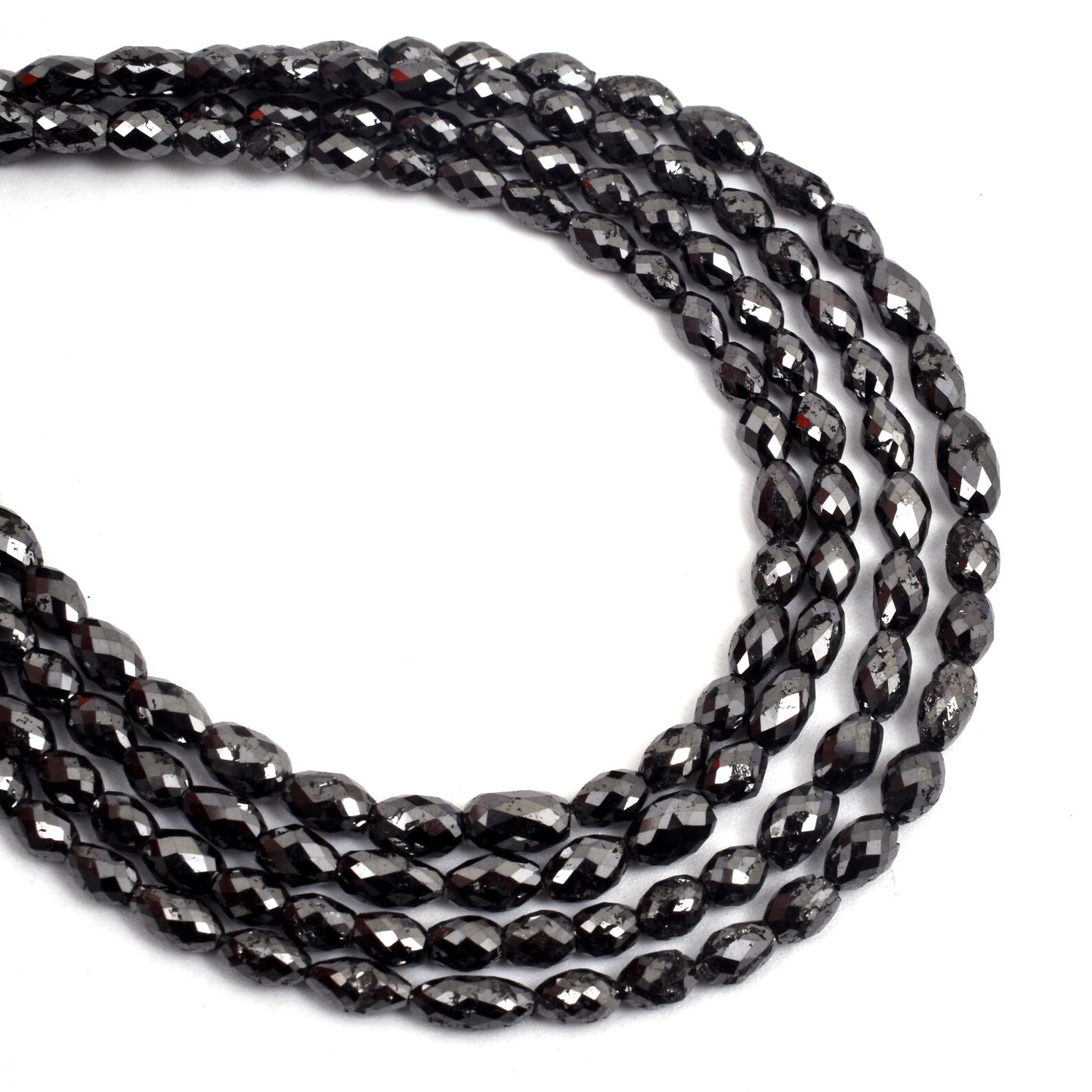 Black Diamond Beads 3 - 5 mm Faceted TUMBLE Diamond Beads