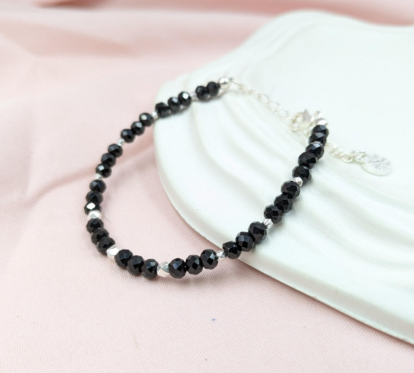 Black Spinel 925 Sterling Silver Bracelet