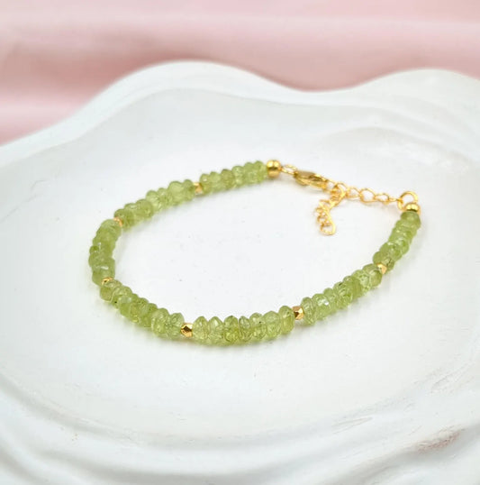 Peridot Bracelet 18K Gold Filled 925 Sterling Silver Bracelet
